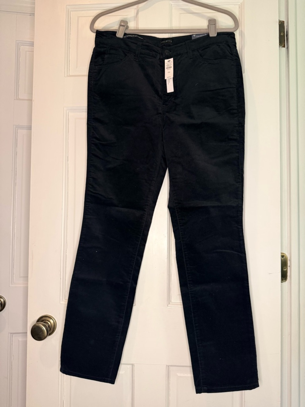Talbots Black Velveteen Straight-Leg Pants